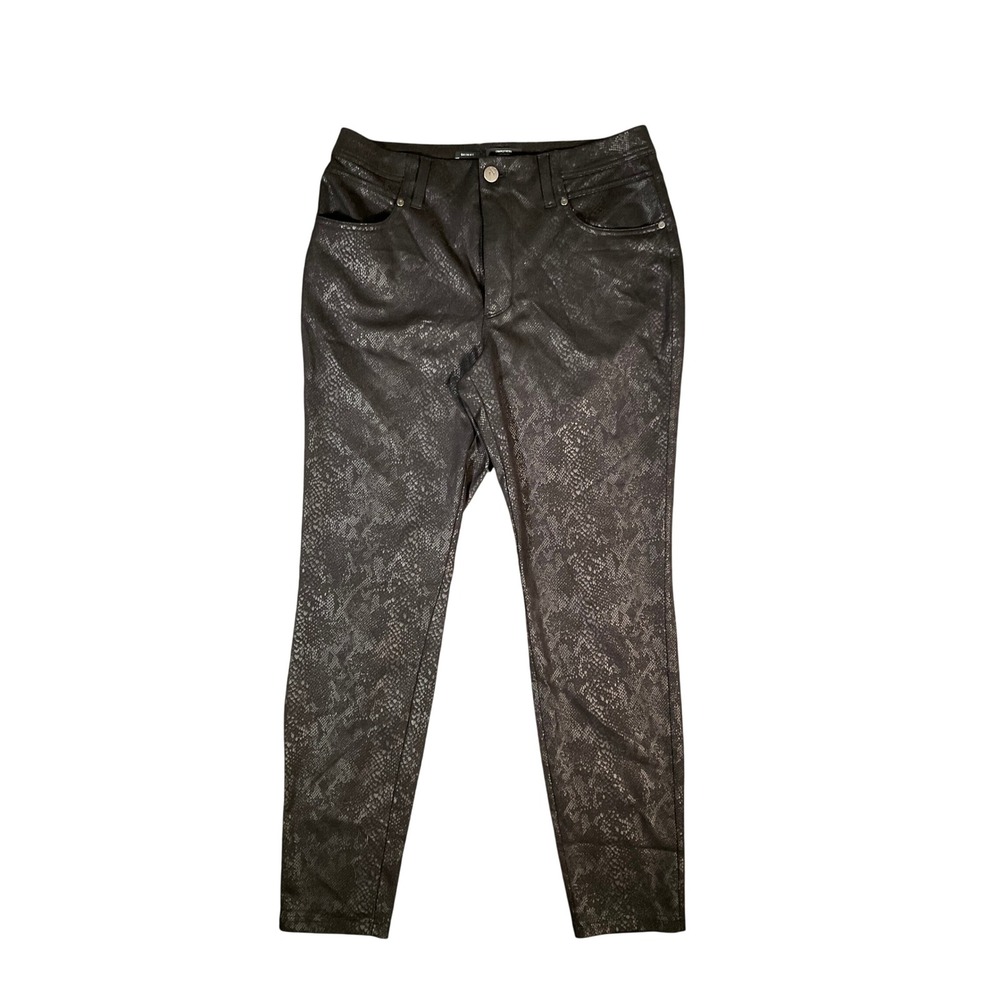 Simply Vera Vera Wang Snakeskin Pants Womens L Black Skinny High Rise Stretch